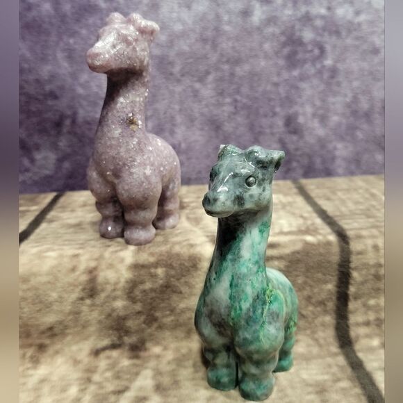 Lepidolite & Jade Baby Giraffe - Picture 2 of 14